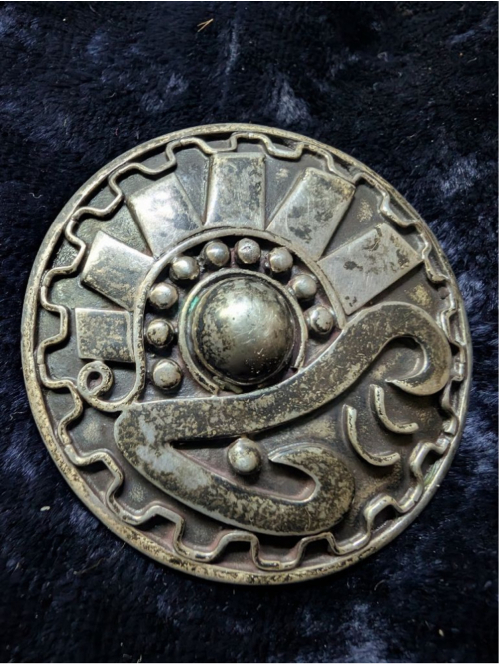vintage Mid-Century Modern sterling silver brooch designed by Carmen Beckmann